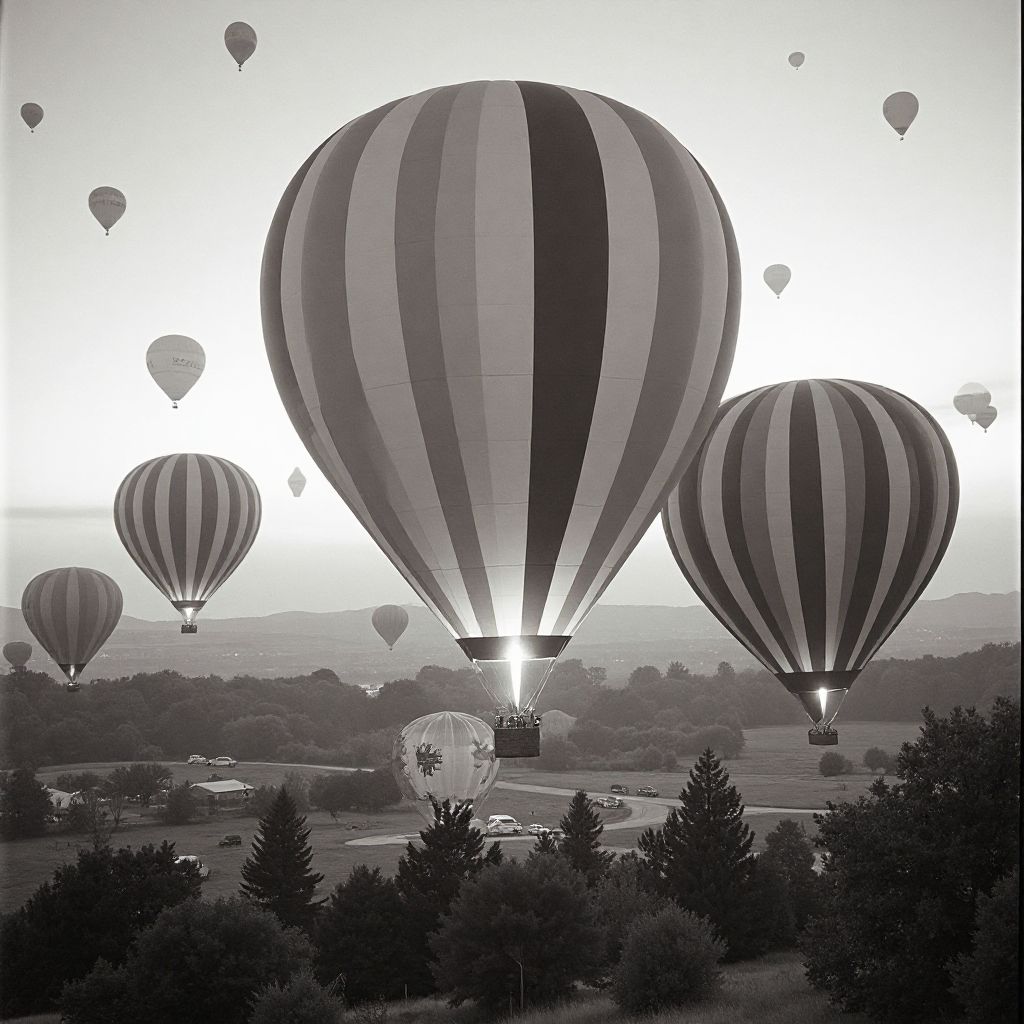 Grupa balonów na festiwalu