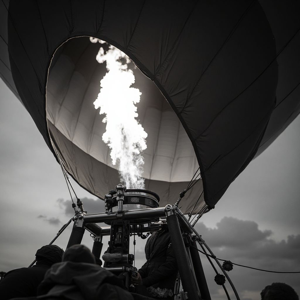 Przygotowania do startu balonu