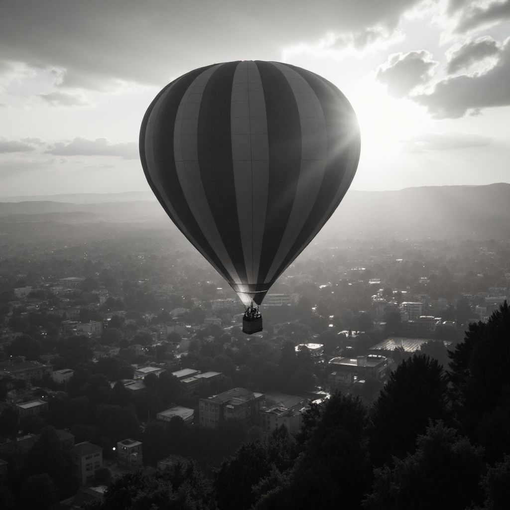 Balon nad miejskim krajobrazem